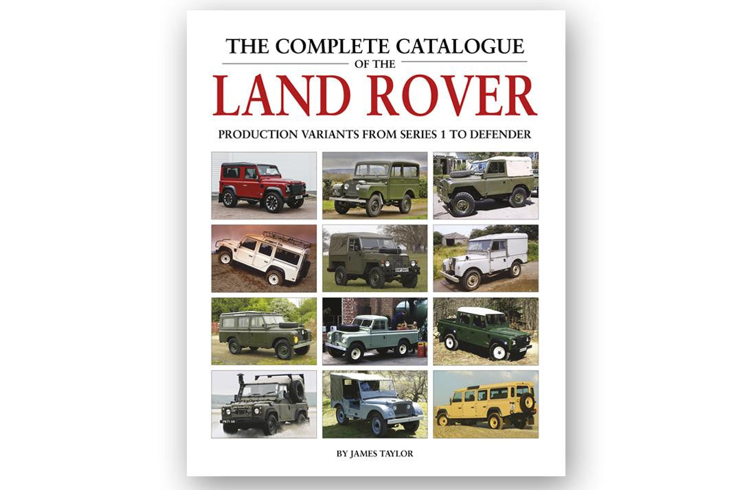 Land Rover production variants catalogue book cover with multiple vehicle photos