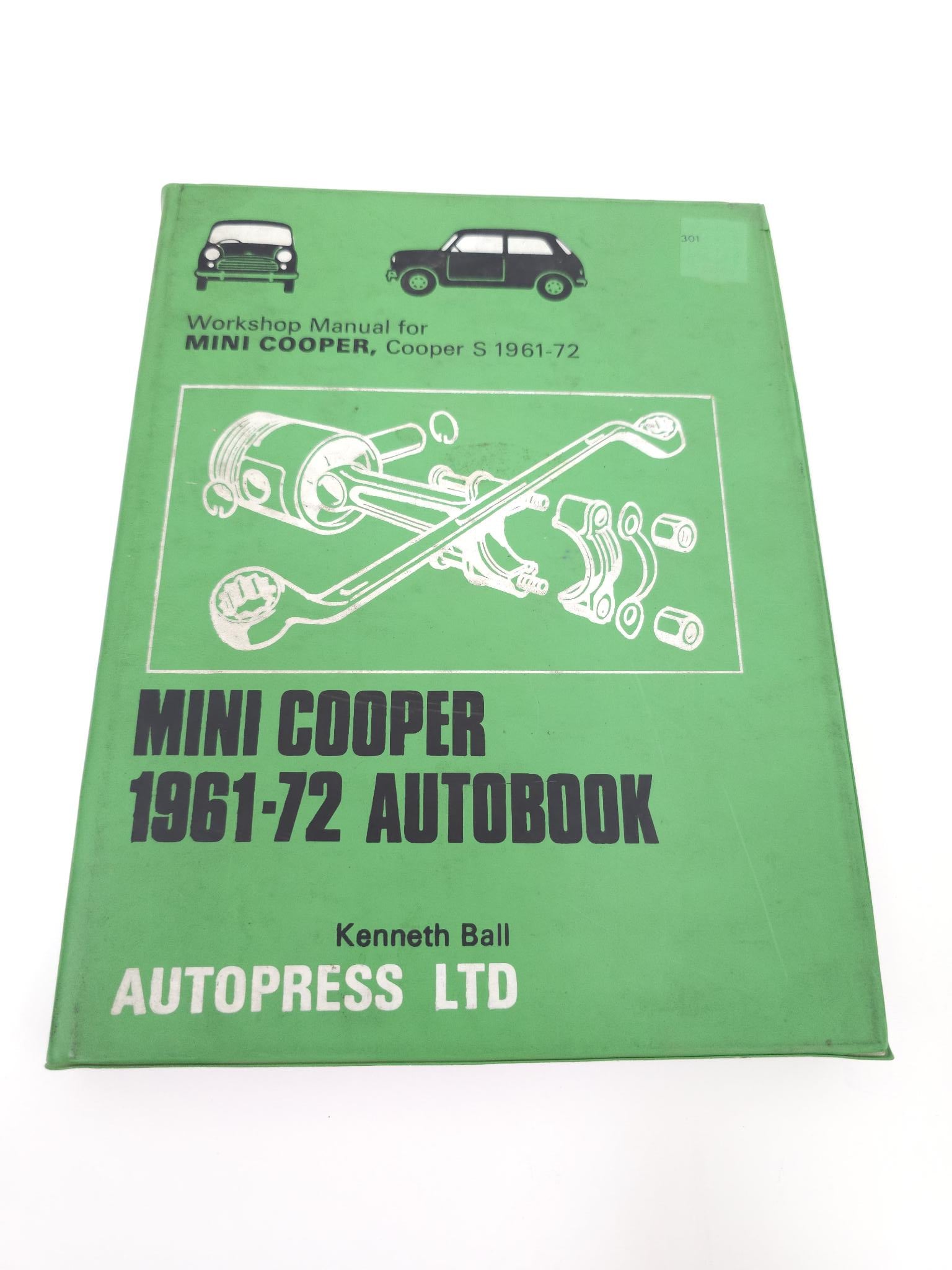 Green Mini Cooper 1961-72 autobook hardcover with workshop manual illustrations