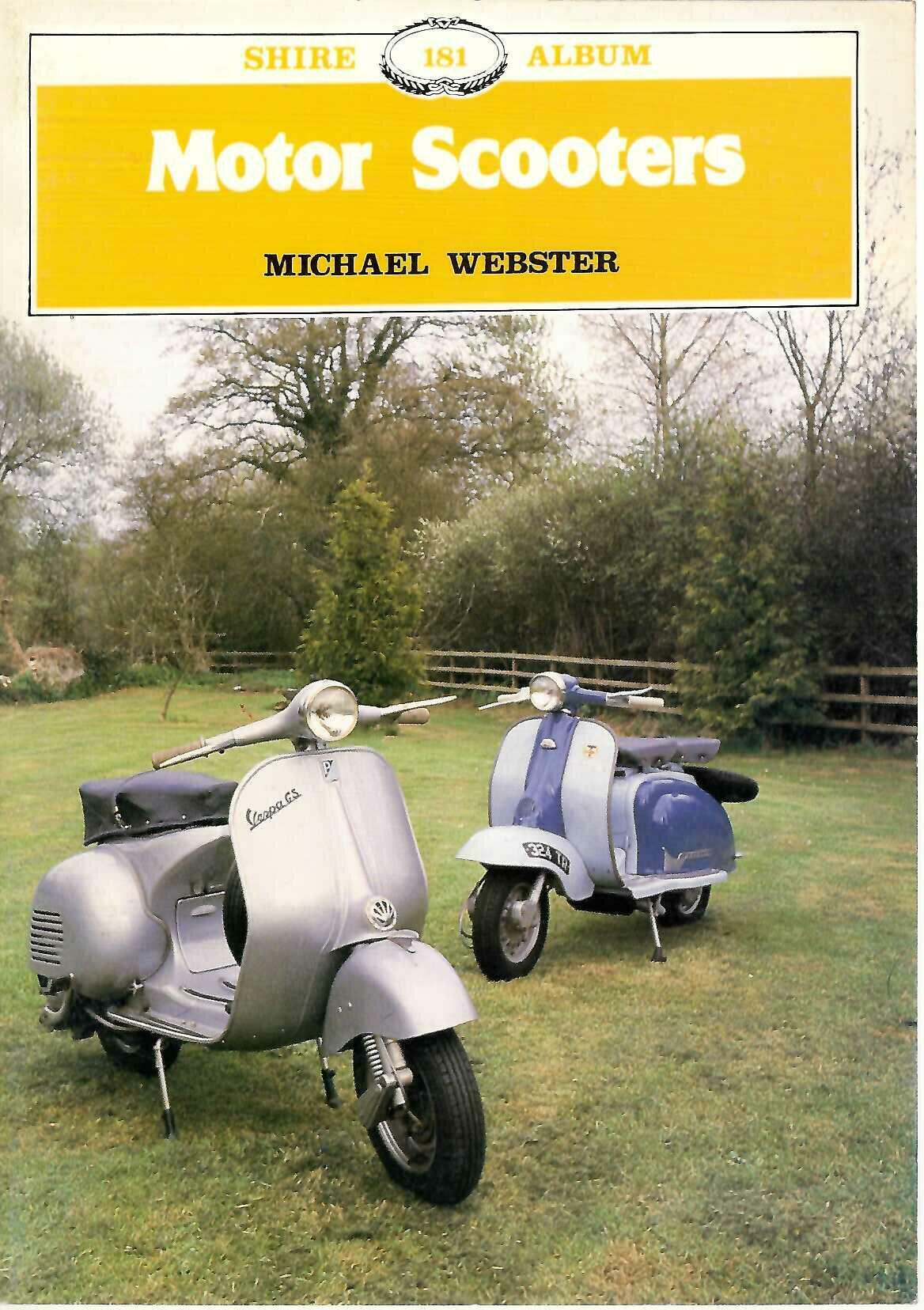Paperback book cover for Motor Scooters, featuring two vintage motor scooters