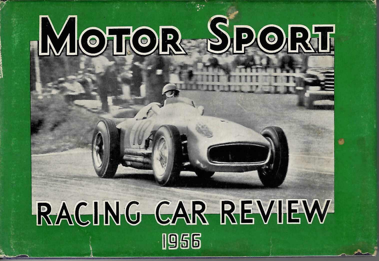 Vintage Motor Sport racing car review book, green cover with car photo and 1956 text