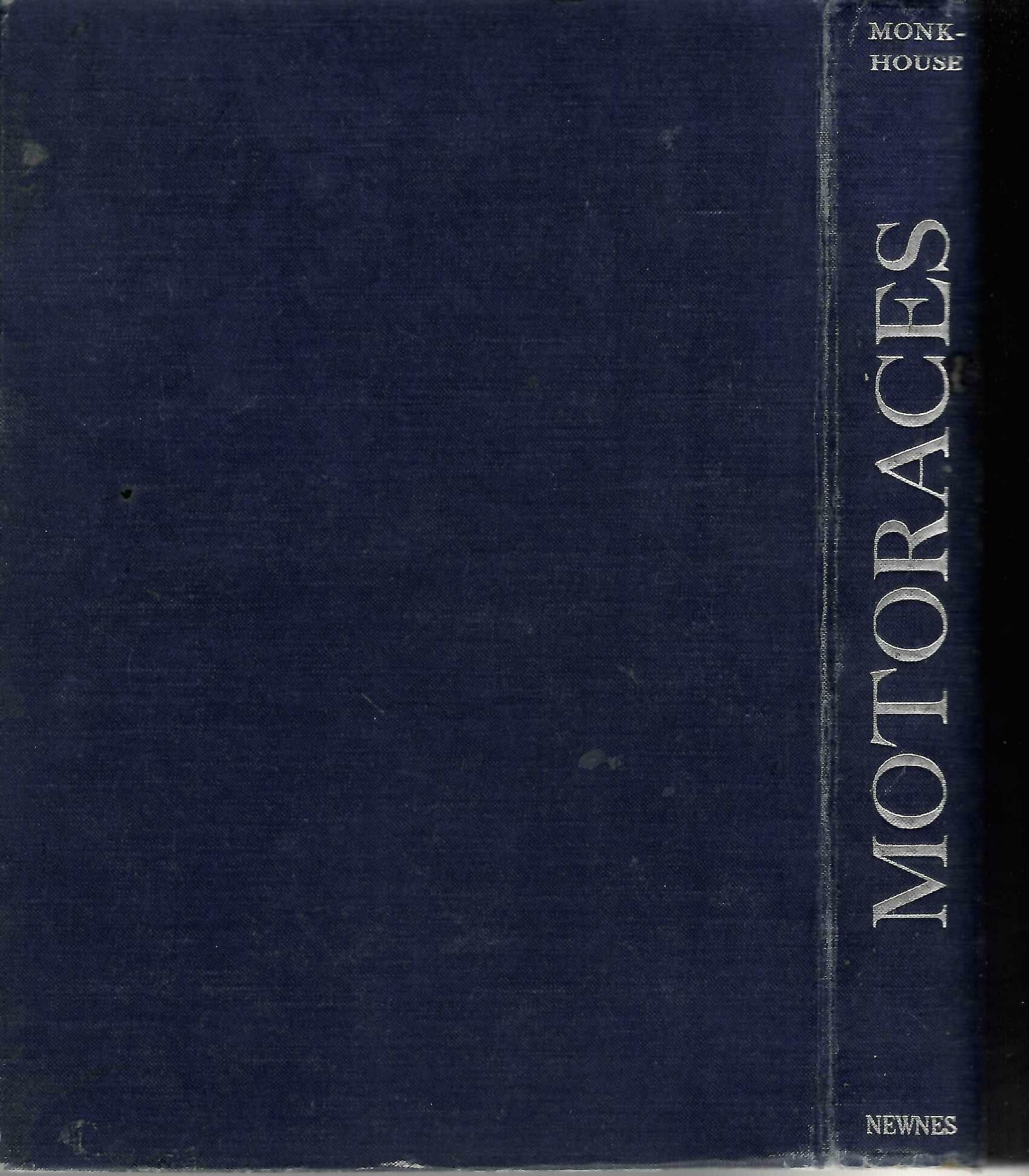 Vintage racing book with navy cloth cover and vertical spine text, hardback