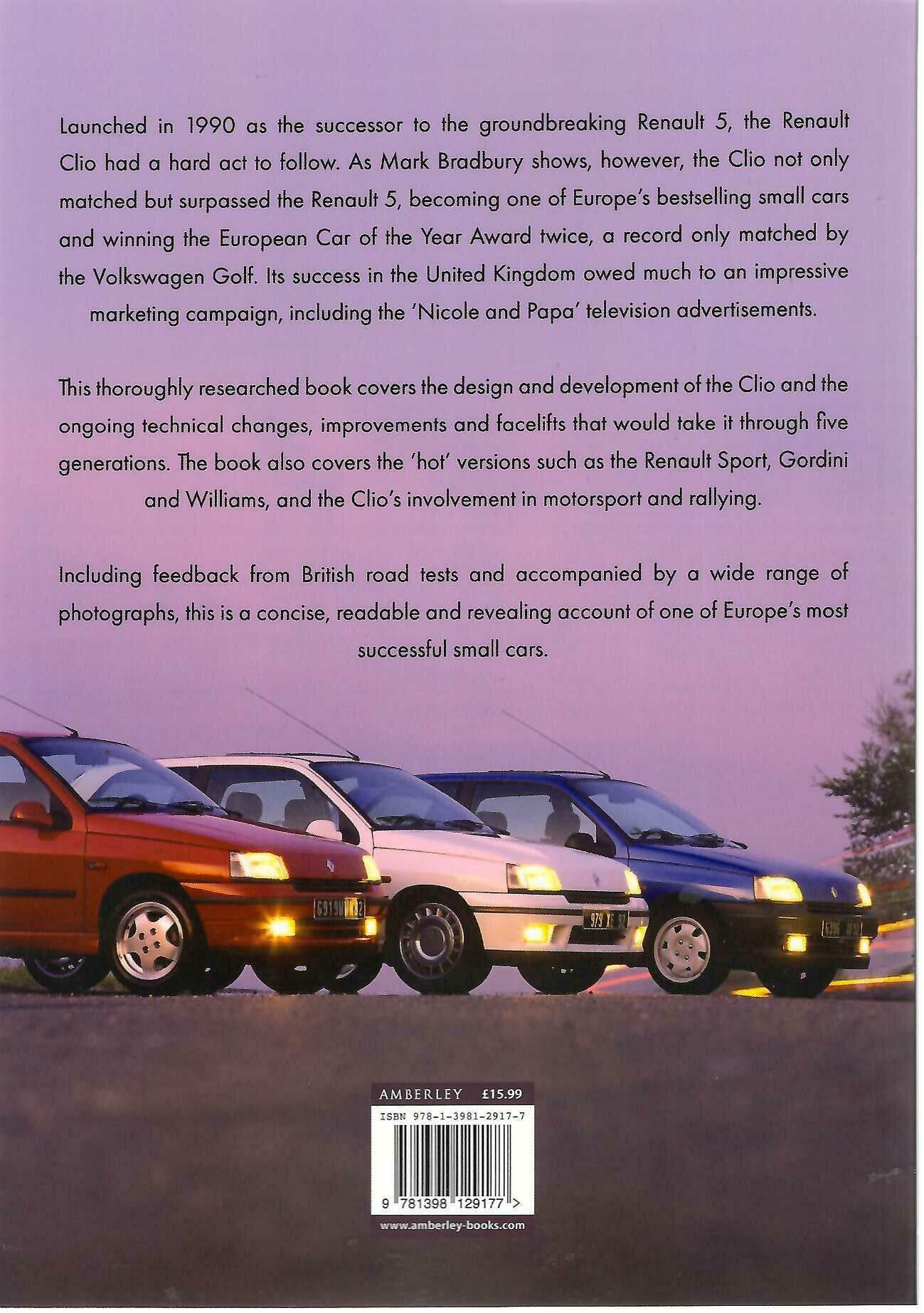Book cover collage of three cars in a row, with text blocks and title at top