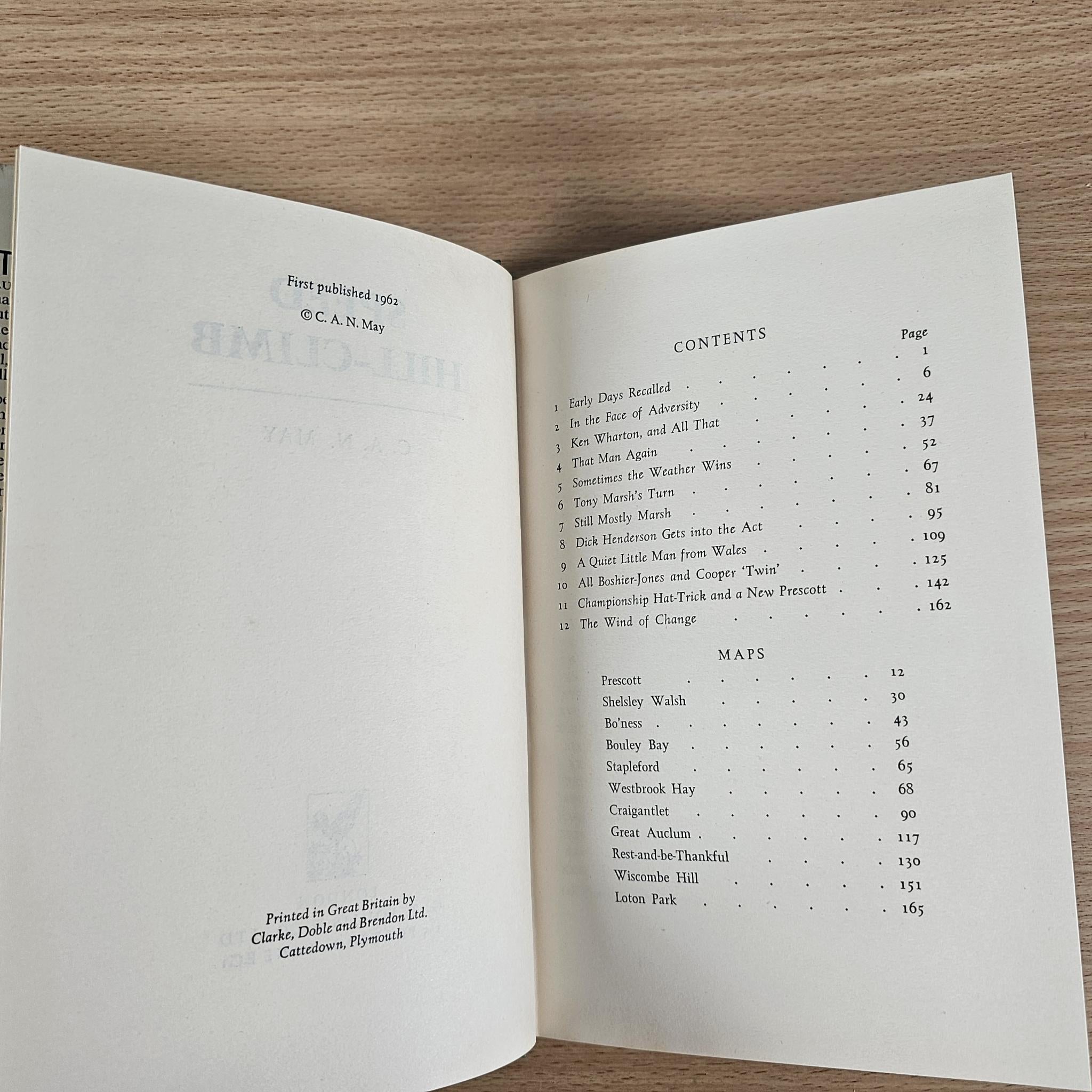 Open vintage book pages with “CONTENTS” list and numbered sections