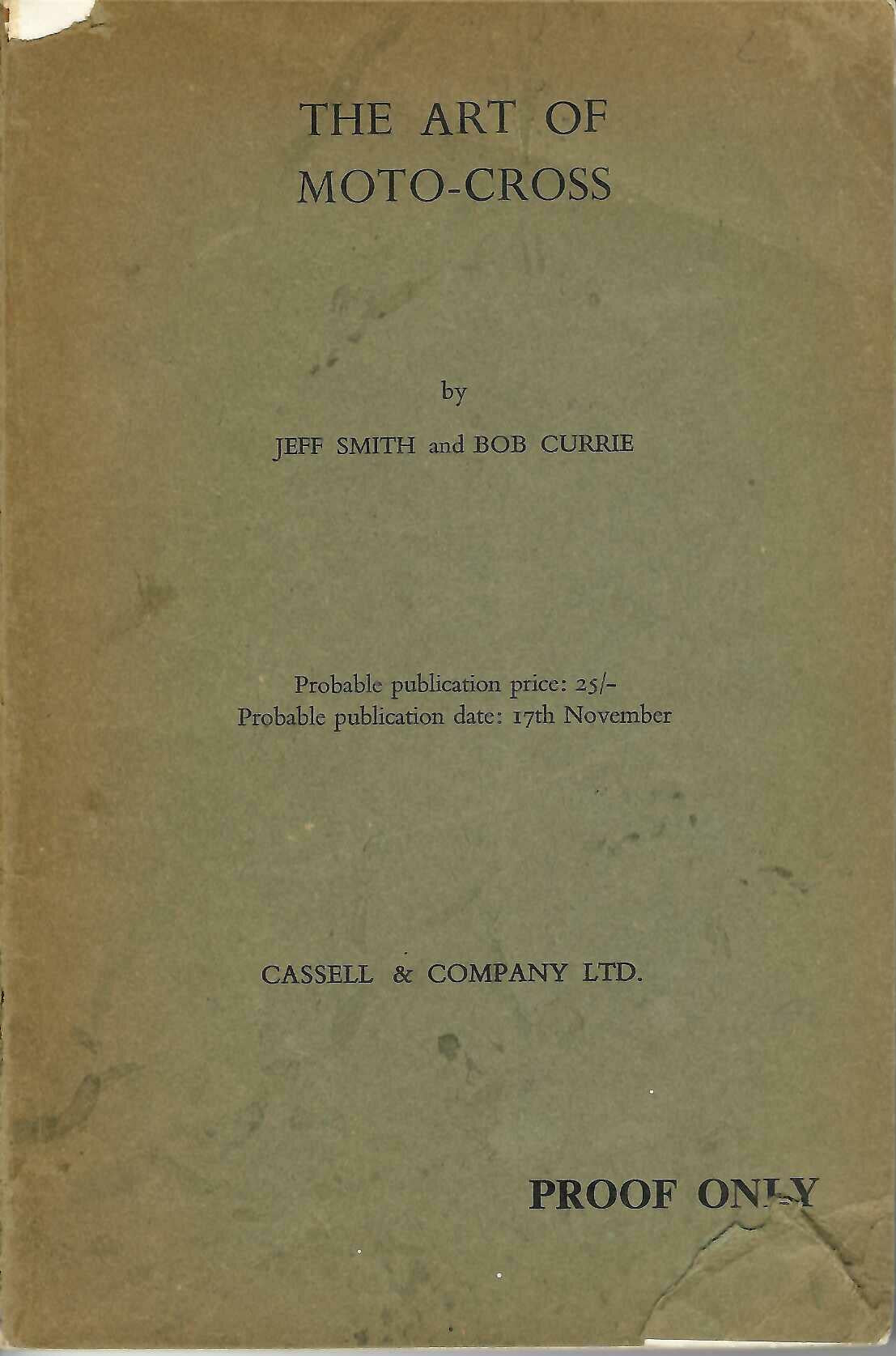 Advance uncorrected proof booklet cover in dark brown, includes “Proof Only” text