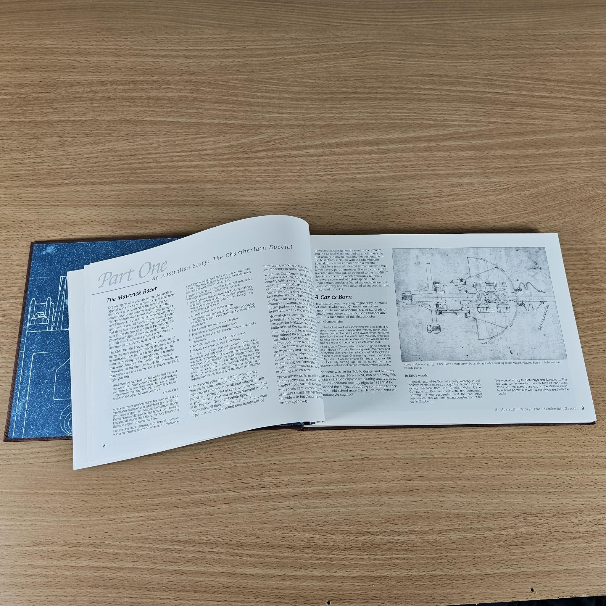 Open book spread titled 'Part One' with paragraphs and diagrams