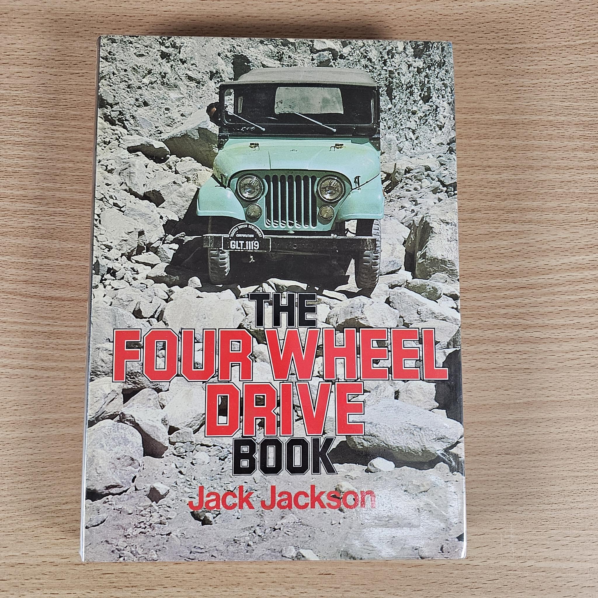 Four-wheel-drive book cover with green Jeep on rocky background and title lettering
