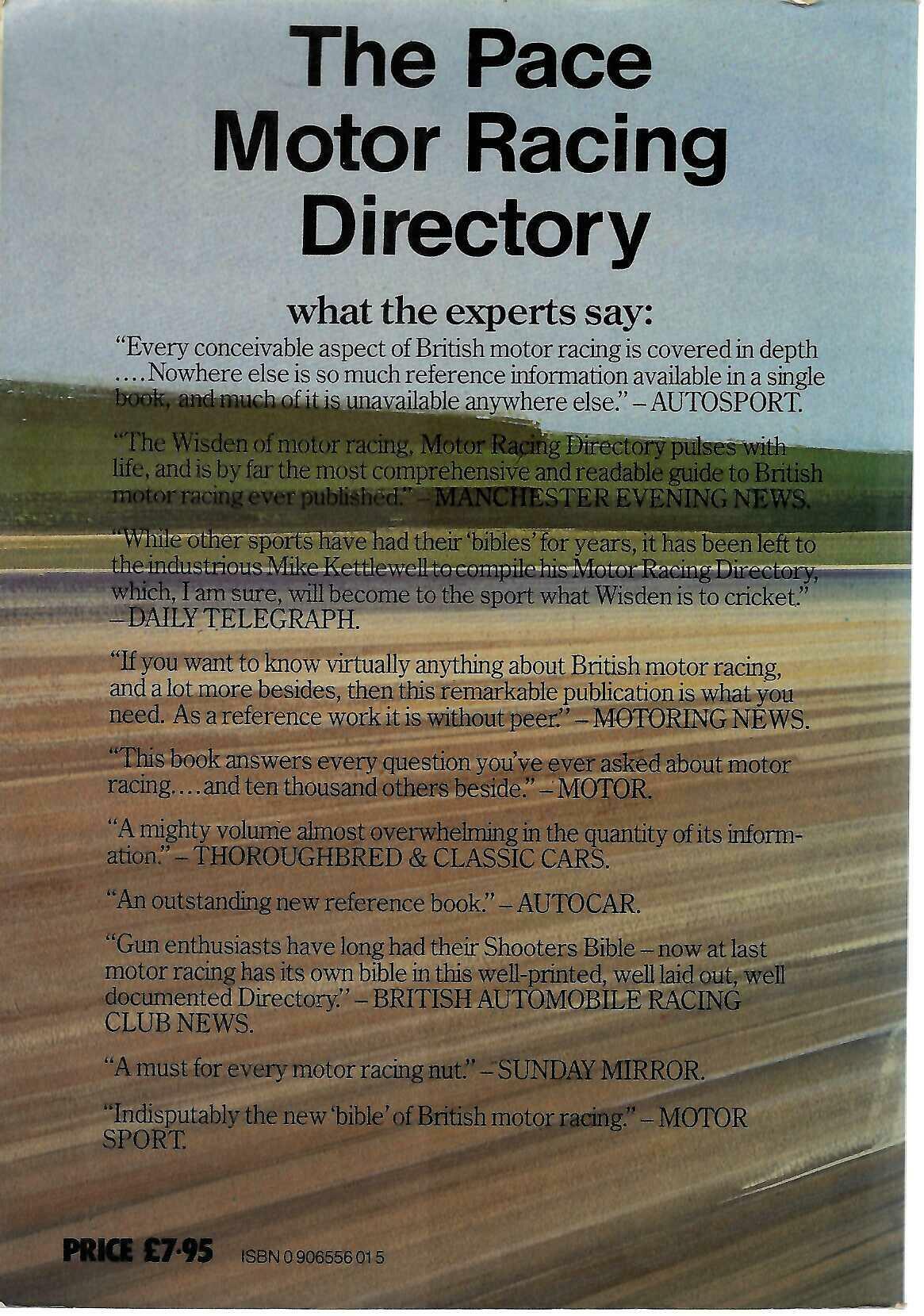 The Pace Motor Racing Directory - Mike Kettlewell (1981 Second Edition Paperback)