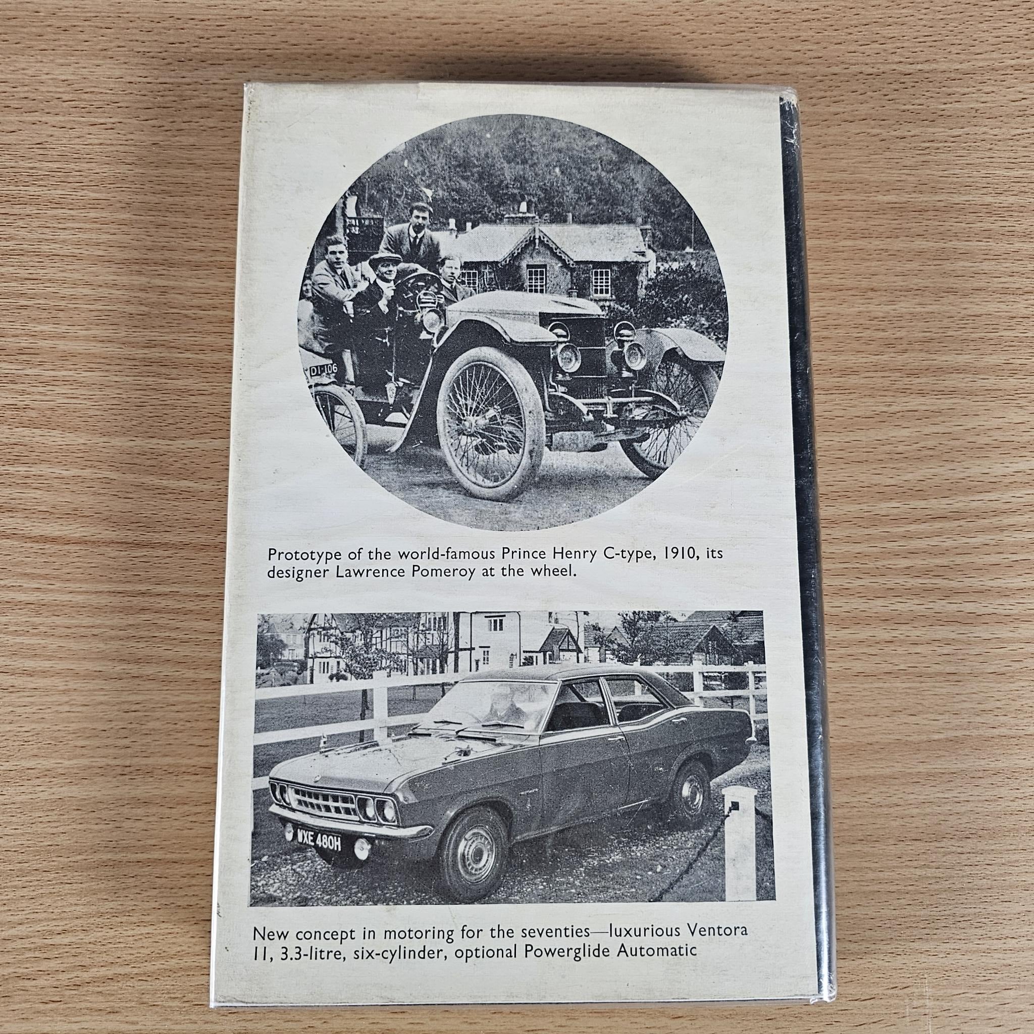Back cover of The Vauxhall Companion by Kenneth Ullyett with vintage car photos
