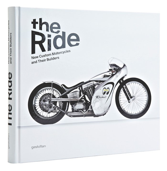 Motorcycle book cover with black illustrated custom bike