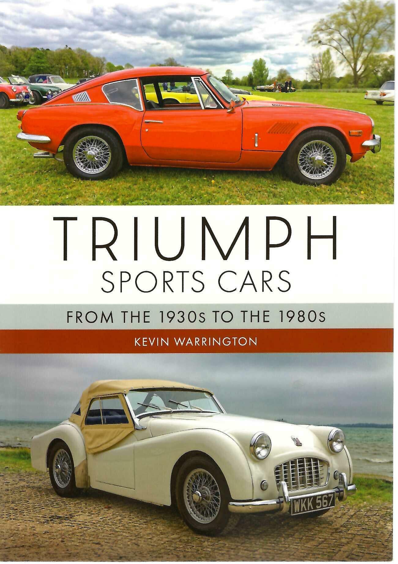 Triumph Sports Cars book cover with orange vintage sports car and author Kevin Warrington