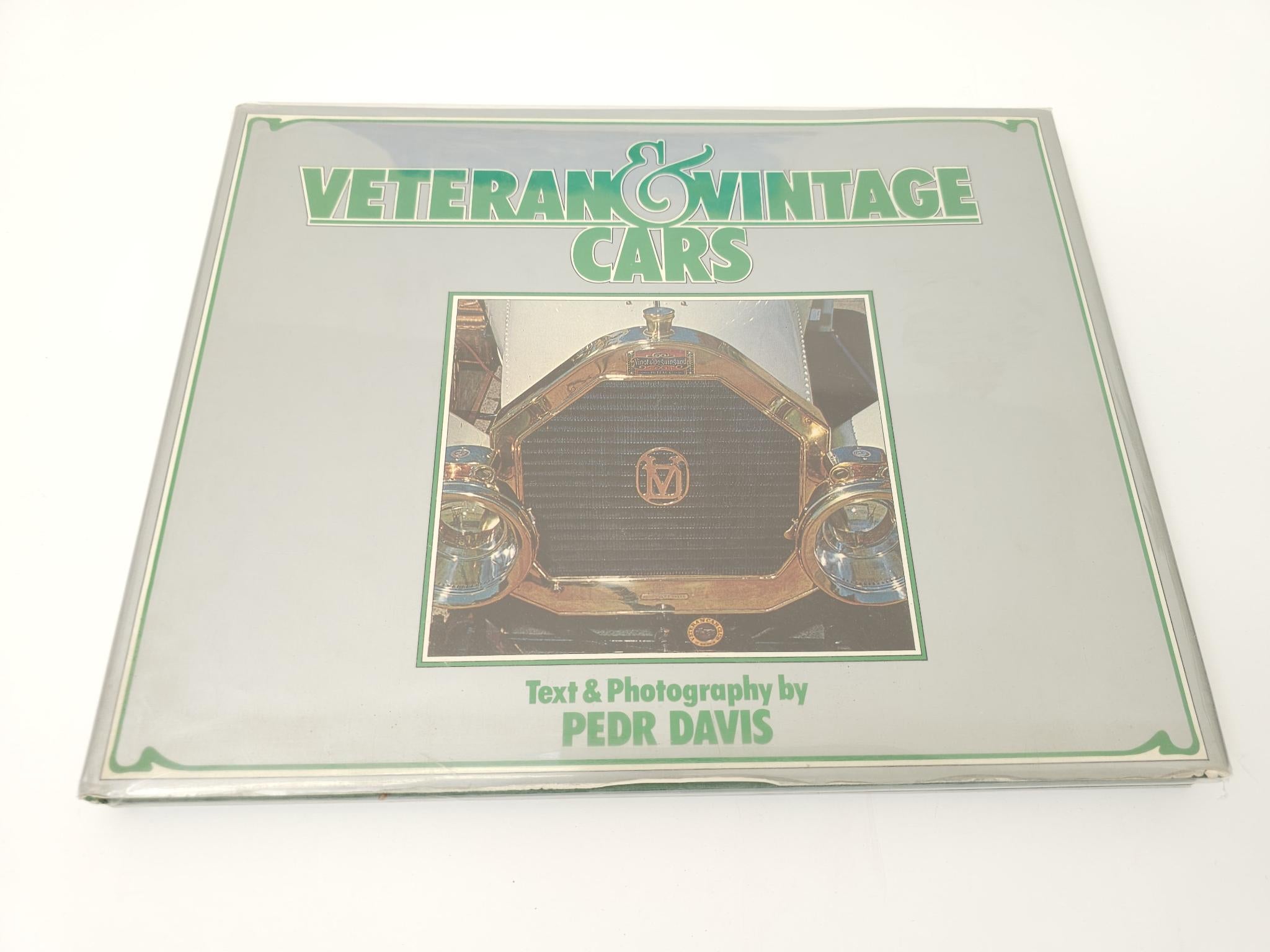 Veteran & Vintage Cars hardcover book with green-toned cover and vintage car grille photo